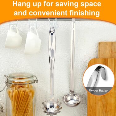 Набір кухонних аксесуарів Pleafind 4 шт. з нержавіючої сталі: половник, шумовка, лопатка, лопатка для вока