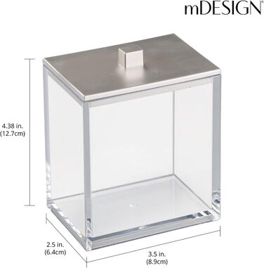 mDesign органайзер для ватних дисків та паличок – набір 2 шт. – прозорий/рожеве золото, пластик
