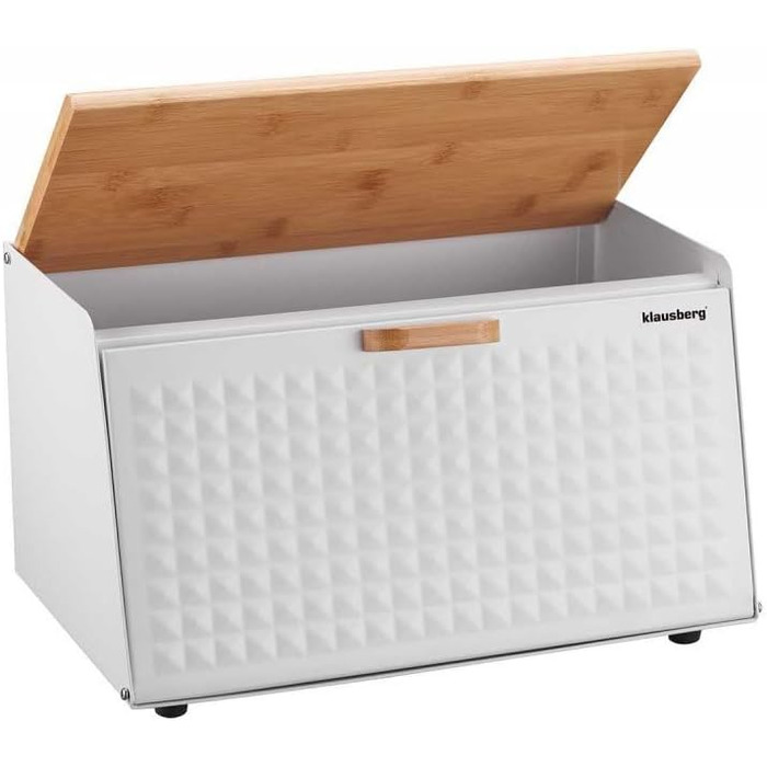 Кляузберг Brotbox: дерев'яний та металевий хлібний ящик/кошик (чорний/білий)