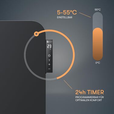 Інфрачервовий обігрівач BR Bringer 450W з Wi-Fi, термостатом та пультом, для дому та офісу (чорний)