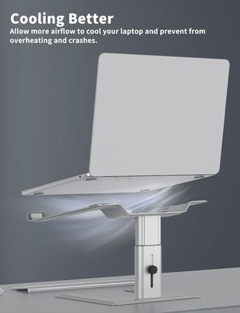 Підставка для ноутбука ALASHI, регульована, ергономічна, металева, чорна, 10-15.6 дюймів