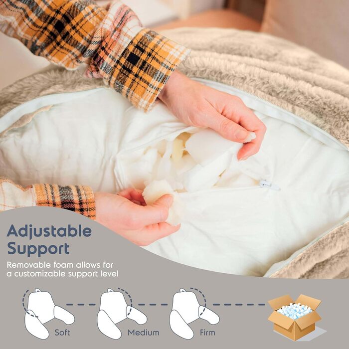 Лежанка-підголівник Nestlé Pelz: стильне крісло-лежак для читання в ліжку, штучне хутро, з підлокітниками, для дорослих та дітей