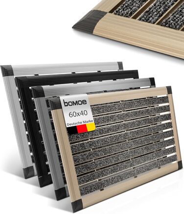 Aluminum Outdoor Doormat - 50x80 cm, Non-Slip, Rust-Proof - Bomoe AluGant Entrance Mat