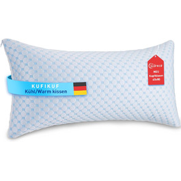KUFIKUF Pillow 40x80, Height-Adjustable Microfiber Pillow, Cooling/Warm Pillow, Pillow Suitable for Allergy Sufferers, Breathable Neck Support Pillow, for Side Sleepers and Back Sleepers 40x80cm Sky Blue 1
