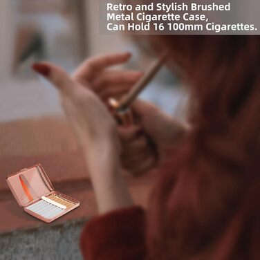 Металеве цигаретне пенал у формі серця Rosegold для 20 цигарок, відкритий двосторонній, для жінок, подарунок на день народження/Новий рік