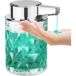 Phneems Automatic Soap Dispenser Glass Electric Soap Dispenser with Sensor 3 Levels Adjustable Soap Dispenser Automatic Dish Soap Dispenser USB Charging IPX5 Waterproof FOR Bathroom Kitchen Gel