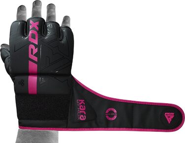 Боксерські рукавички RDX Profi MMA для тренувань, спарингу, кикбоксингу та муай-тай. Шкіряні, чорні, розмір M