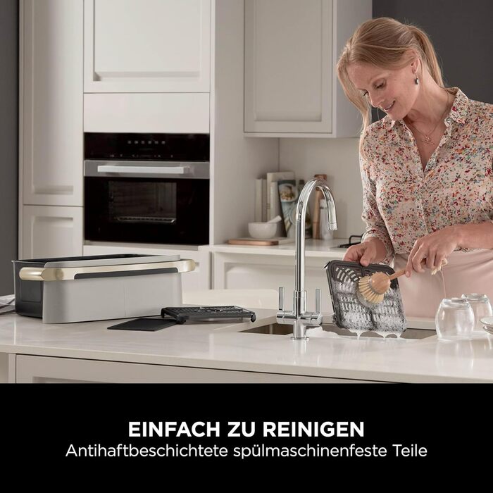 Ninja Foodi FlexDrawer AF500EUSD - Аерофритюрниця з двома зонами 10.4 л, Stone Gold. Фритюрниця без олії, антипригарне покриття, легке миття