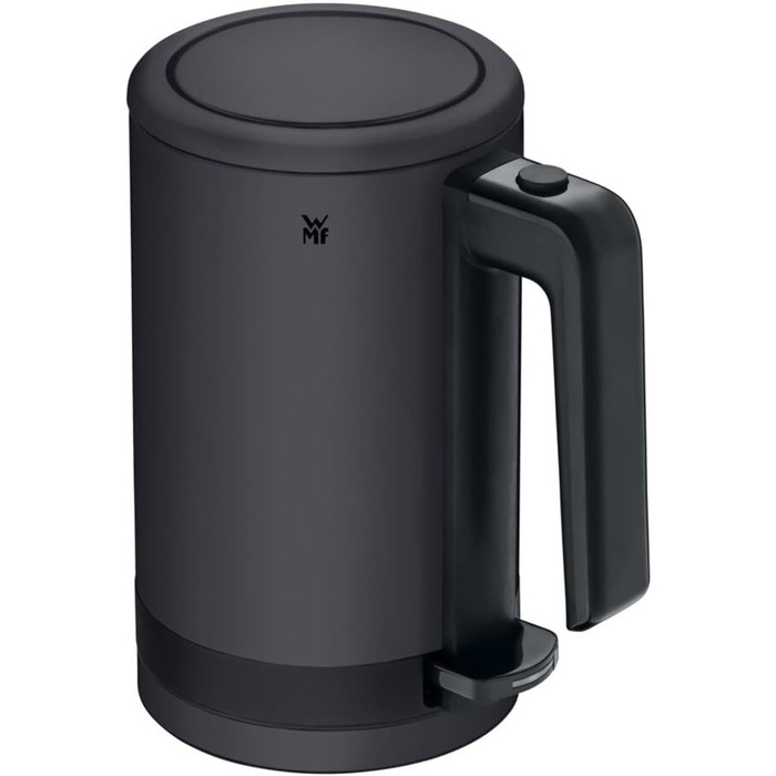 WMF Kitchenminis Mini Travel Kettle Stainless Steel 0.8l, Electric Kettle with Scale Filter, 1800 W, Small Teakettle, Stainless Steel, Black Deep Black