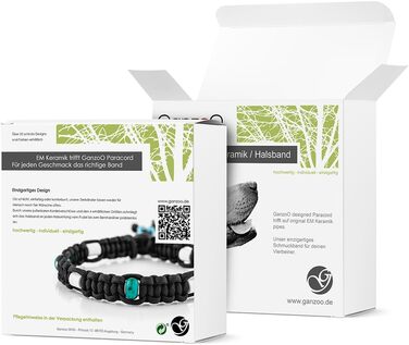 Нашийник для собак Ganzoo EM з кераміки та паракорду 550, розмір L (52-64 см), чорний, регульований