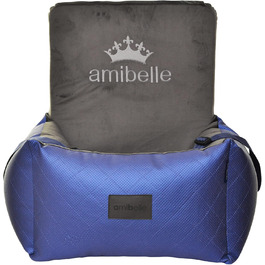 Автокрісло для собак та котів, універсальне, миється, чорне, штучна шкіра, 55 x 55 см (Bella Blau)