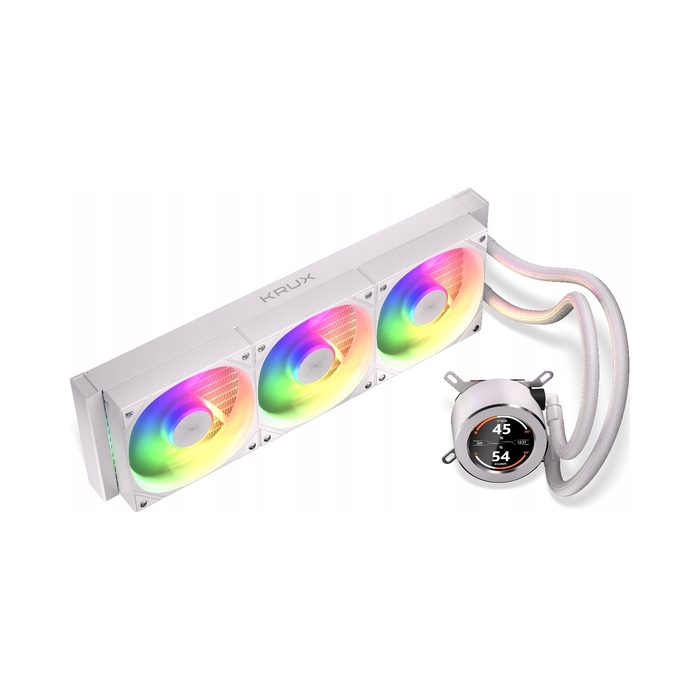 Рідинне охолодження AIO KRUX HydroGlance 360 ARGB LCD White, LCD-дисплей