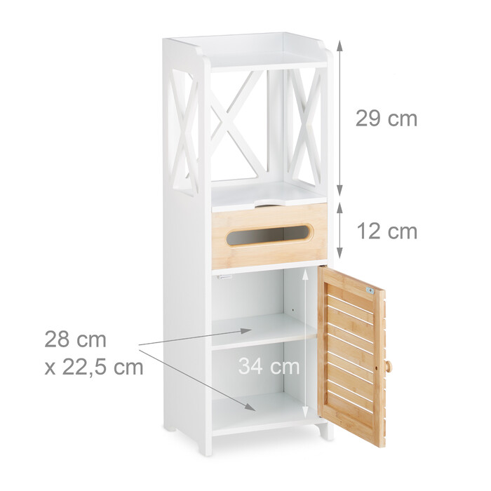Relaxdays Small Side Table Cabinet with 5 Shelves