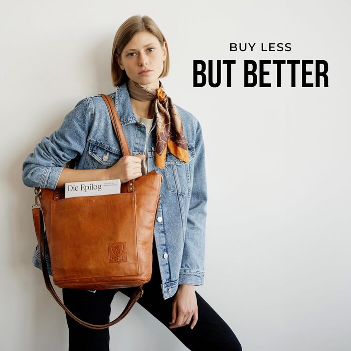 Сумка жіноча шкіряна через плече Berliner Bags Verona (коричнева). Велика сумка-шопер з YKK-застібкою