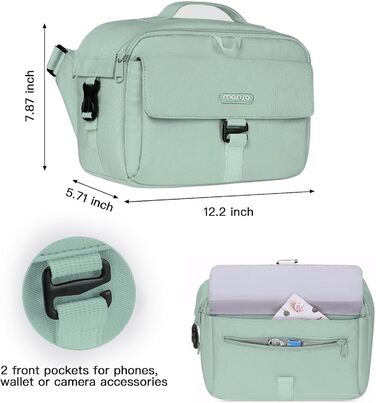 MOSISO Сумка на плічо для камери, Crossbody, DSLR/SLR/Беззеркальна, з підкладкою, для Canon/Nikon/Sony, зелена
