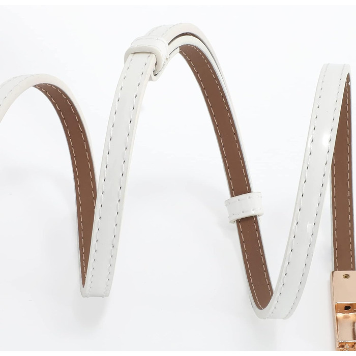 Жіночий тонкий шкіряний ремінь WHIPPY з золотою пряжкою (105/120 см)