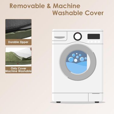 Ортопедичне ліжко для собак EHEYCIGA, маленькі породи, 76x51x9 см, з м'яким покриттям, легко миється, для переноски, оливковий колір