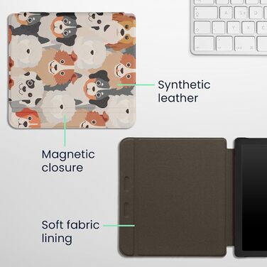 Чохол-книжка kwmobile для Kobo Libra 2 - захисний чохол для eReader, Magnolien Rosa Weiß Altrosa (багато варіантів: білий, світло-коричневий, сірий)