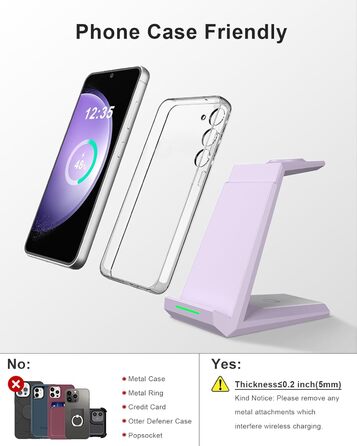 Бездротова зарядка 3-в-1 для Samsung Galaxy: годинники, навушники, смартфони (фіолетовий)