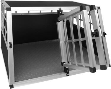 Транспортна переноска для собак та котів, алюмінієва, з подвійним відсіком - переноска для автомобіля