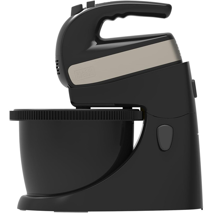 Ручний міксер Black+Decker BXMX500E, 500 Вт, нержавіюча сталь, сірий/чорний, з чашею