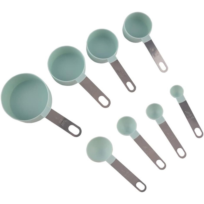 8-Piece Set of Measuring Cups and Spoons, Kitchen Measuring Spoons, Measuring Tools for Cooking and Baking, Durable PP (Color: C, Size: as shown)
