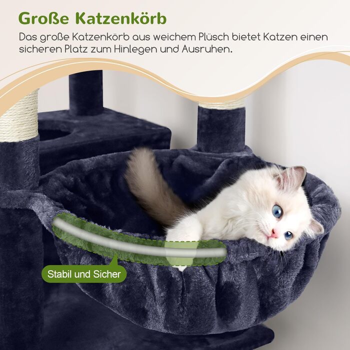 Драбина-будинок для котів Globlazer XXL, 183 см, сірий, для великих порід (Maine Coon, British Shorthair)