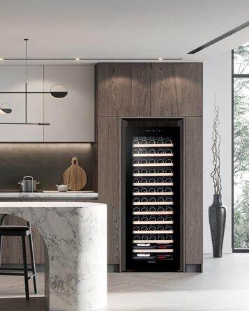 Kalamera 45-Bottle Dual Zone Wine Refrigerator - 120 Liter Capacity with LCD Display - 5-10°C/10-18°C Temperature Zones
