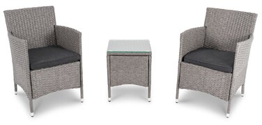 Комплект садових меблів Di Volio Siena DV-011GF, сірий техноротанг, 3 предмети