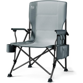 Крісло для кемпінгу Timber Ridge XXL, 230 кг, широке сидіння 62 см, висока спинка, підсклянник, міцні підлокітники для кемпінгу, пікніка, саду та балкону