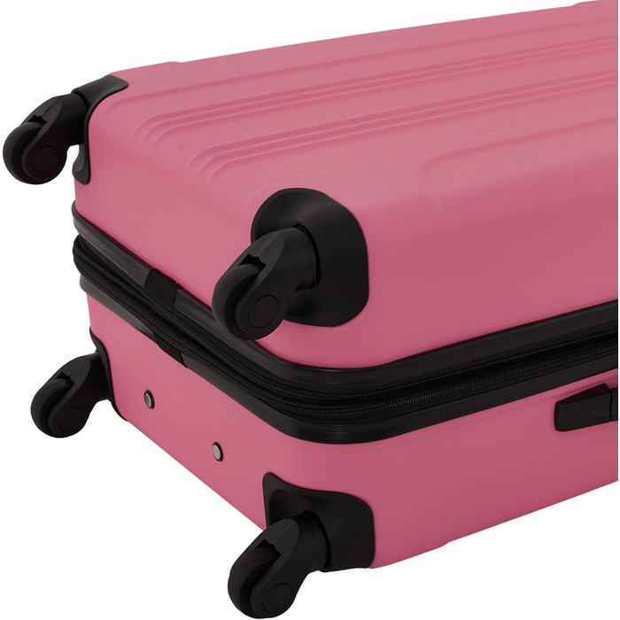 Валіза Travelers Club Chicago Hardside Розширювана Спіннер 20' Carry-On (Набір з 5 шт, Рожевий)