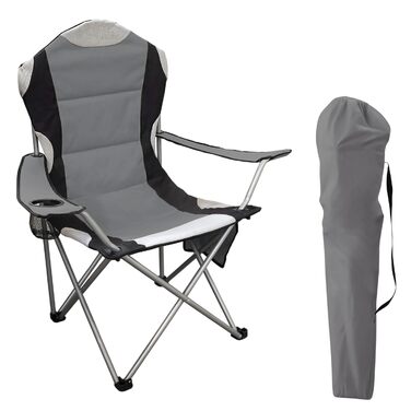 Крісло кемпінгове Spetebo XXL Deluxe антрацит, до 150 кг - широке, зручне, стабільне
