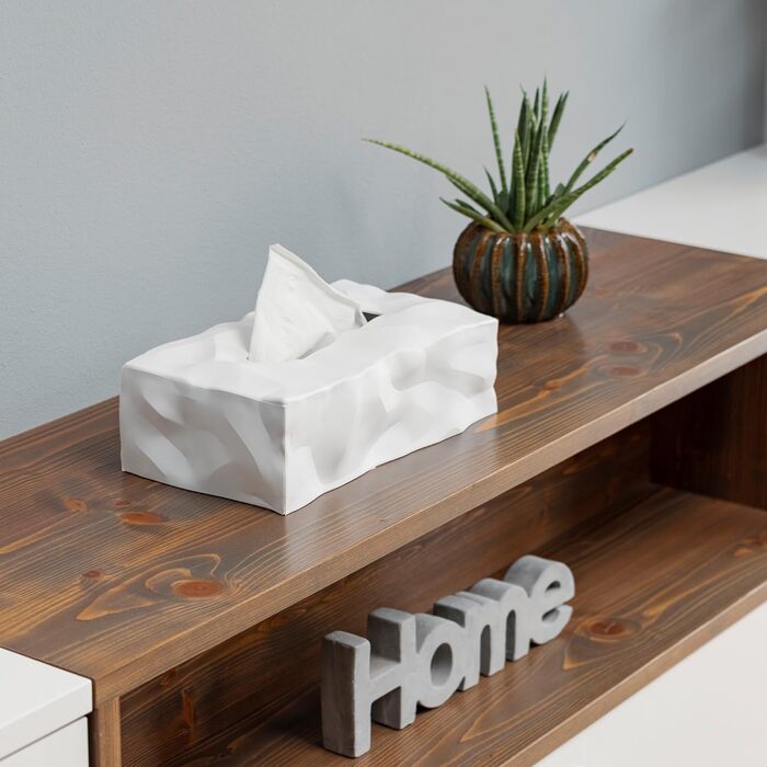 Essey Cosmetic Tissue Box - Wipy Cube II, Rectangular Tissue Dispenser, Design Tissue Box, White