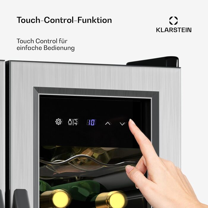 Klarstein Freestanding Wine Cooler - Compact Beverage Refrigerator with Dual Zone & Glass Door - Indoor/Outdoor Beersafe - LED Lighting - 5-18°C - 33 Bottle Capacity (24 Bottle - 2 Zone) - Black