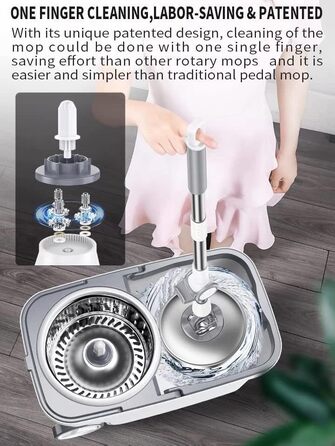 Система для миття підлоги Spin Mop Bucket Deluxe з відром та мікрофіброю (157.5 см)