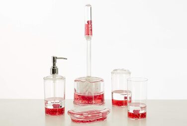 Миска для мила Premier Housewares з акрилу, з плаваючими сердечками, прозора/червона, 10 x 14 x 3 см