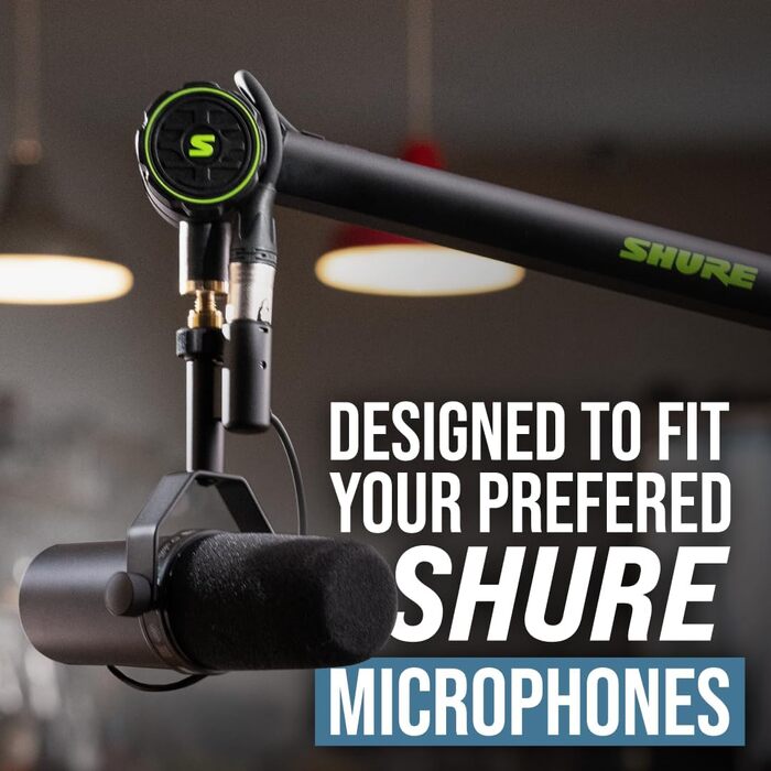 Штурмова стійка для мікрофона Shure by Gator з кабельною системою, чорна (SH-BROADCAST1)