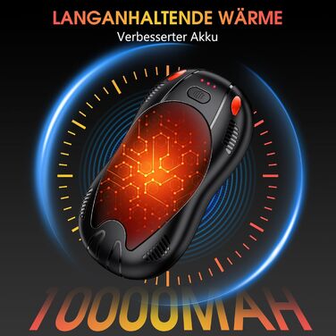 Електричний грілка для рук з акумулятором 10000mAh, 2 шт. в комплекті, 3 режими нагріву, USB, для кемпінгу та активного відпочинку