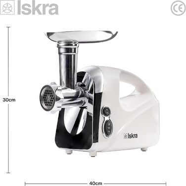 Електричний Fleischwolf Iskra 1200W: м'ясорубка, фляндр, соковичавник 4-в-1 з нержавіючої сталі