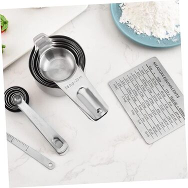 Amosfun Measuring Cup and Spoon Set: 7 Measuring Cups, 7 Measuring Spoons, Stainless Steel, Measuring Scale for Baking