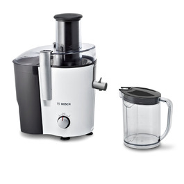 Соковижималка Bosch VitaJuice 2 MES25A0 для овочів та фруктів, 700 Вт, XL-завантажувач, білий/сірий