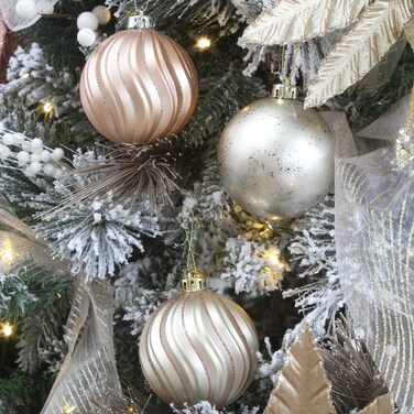 Набір прикрас для ялинки Sea Team: кульки та орнаменти, 60 мм, червоний та білий, 30 шт.