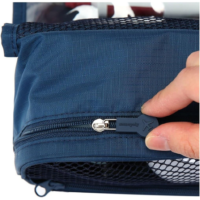 Сумка для туалетних аксесуарів на гачку | Складна дорожня сумка для туалетних речей з ручкою | Багатофункціональна косметичка, компактна сумка для туалетних аксесуарів, валізка для миття для чоловіків та жінок, темно-синій