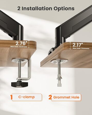 Кріплення для монітора ErGear 13-34 дюйми, до 10 кг, VESA 75/100, гнучка підставка для ігор