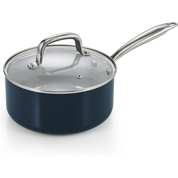 Набір посуду Cook N Home: 10 предметів, антипригарне покриття, кераміка, індукція, блакитний