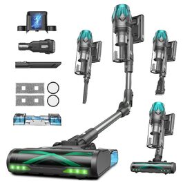 Акумуляторний вертикальний пилосос Vexilar V15Max 65КПа з функцією вологого прибирання та коліноподібною трубкою, сірий