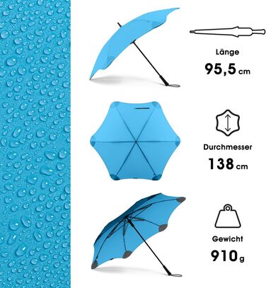 BLUNT Executive Stock Umbrella Blue | Large & Stormproof for 2 People – 138 cm Ø | Innovative & Patented Design – Wind Tunnel Tested
