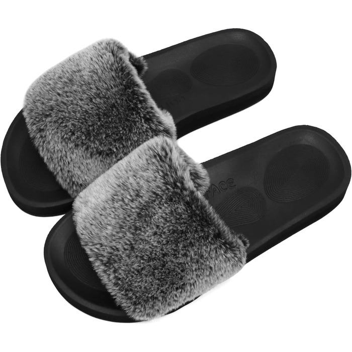 Пухнасті домашні тапочки COFACE для жінок, теплий халат, шльопанці, літні/зимові тапочки для душу, пухнасті шльопанці для жінок, рожевий колір (40 EU, Коала сірий)