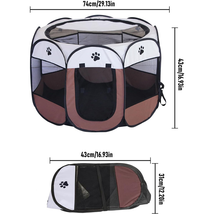 Вольєр для тварин Faltbar (складний) 74x74x43 см - вольєр для собак, котів, кроликів та інших дрібних тварин. Оксфордська тканина, Pop-up система, для використання в приміщенні та на вулиці