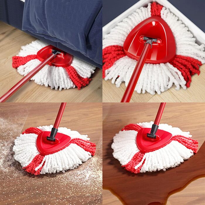 6-Piece Replacement Heads for Queta Spin Mop - Microfiber Mop Refill Head, 360° Spin Mop for Home Cleaning, Effective Cleaning of Heavy Dirt
